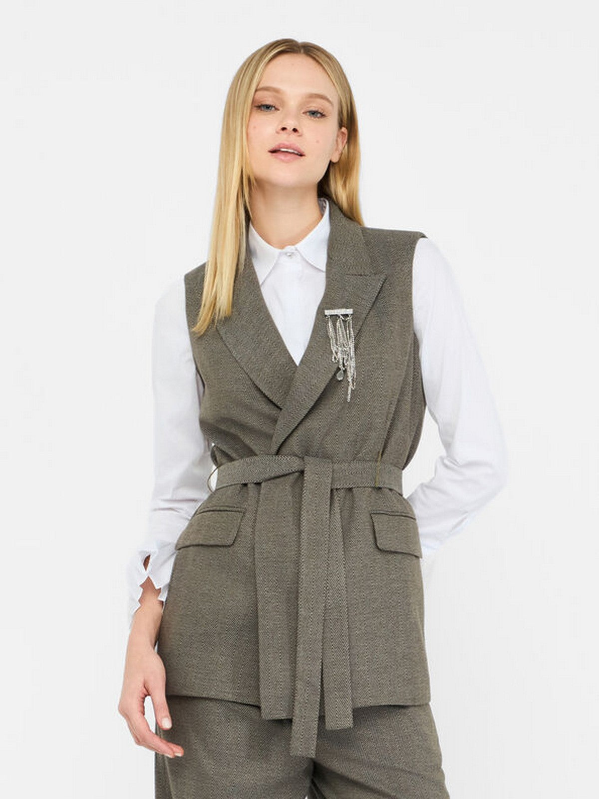 LIU JO BLACK Gilet Donna CF5259T054A M9770 Resca pino