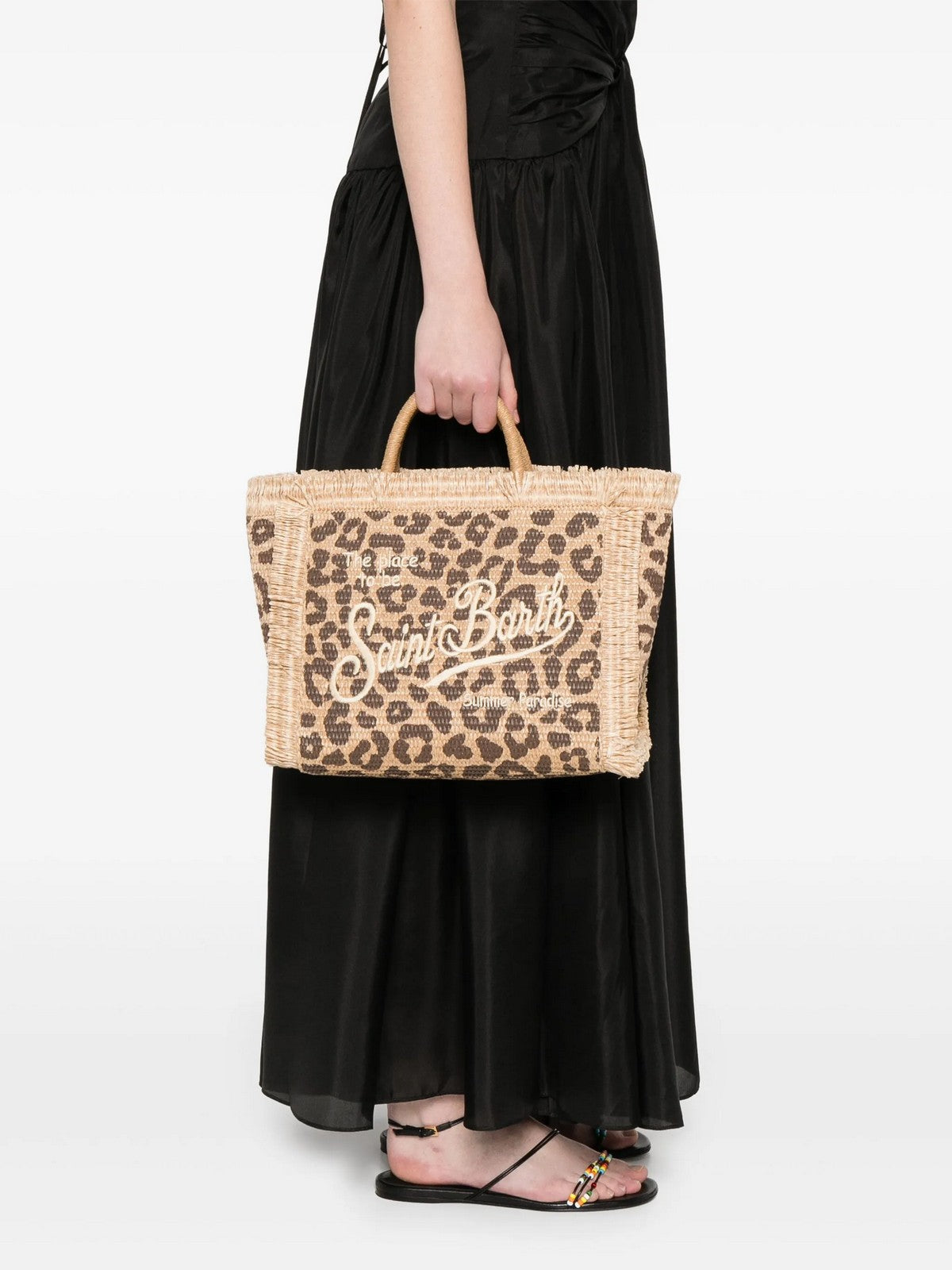 MC2 SAINT BARTH Borsa Donna COLETTE STRAW N 00176H LEOPARD 18 EMB gioboutiqueweb