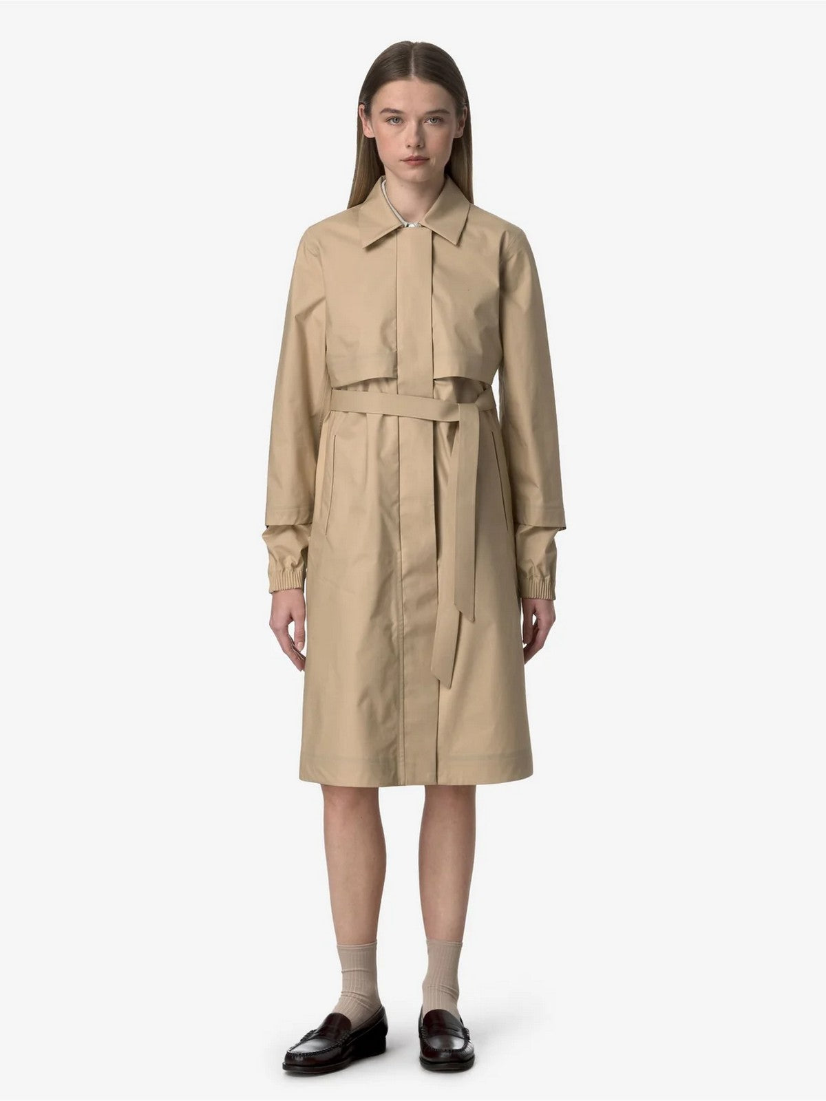 K-WAY Trench Donna JESY 3L POPLIN K7132RW AZI Beige gioboutiqueweb