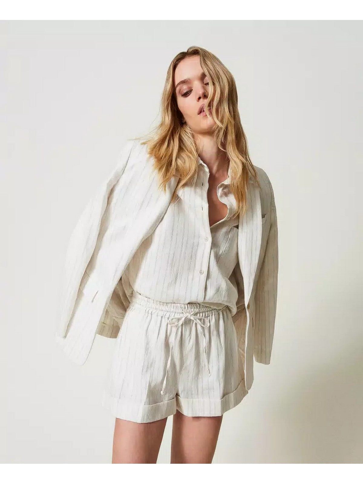 TWINSET Pantaloncino Donna 241TT2223 11611 Bianco gioboutiqueweb