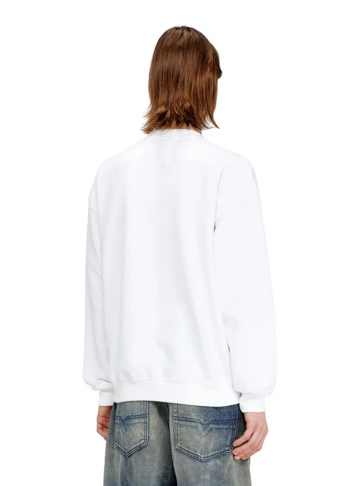 DIESEL Felpa Uomo S-BOXT-V1 FELPA A22014 0PLAI 100 100 - WHITE