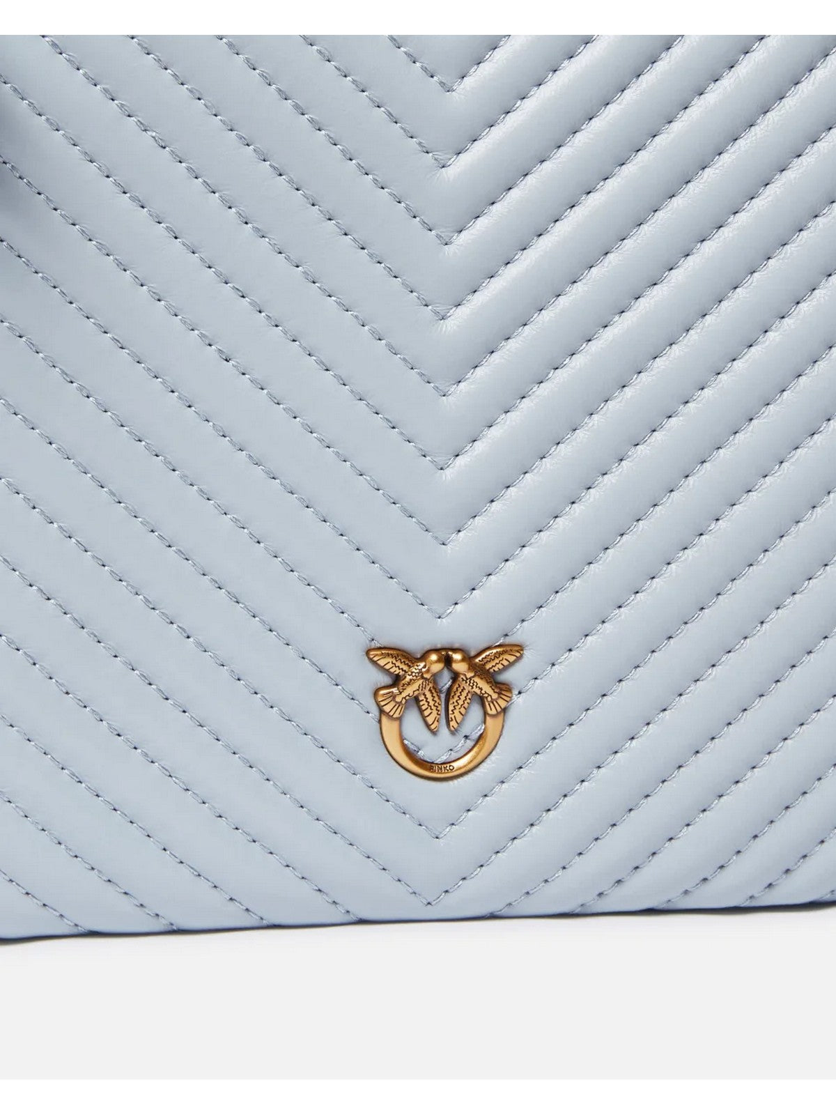 Pinko Frau Tasche flach klassische Schaf Nappa Chevr 100455-A0GK E57Q Blau