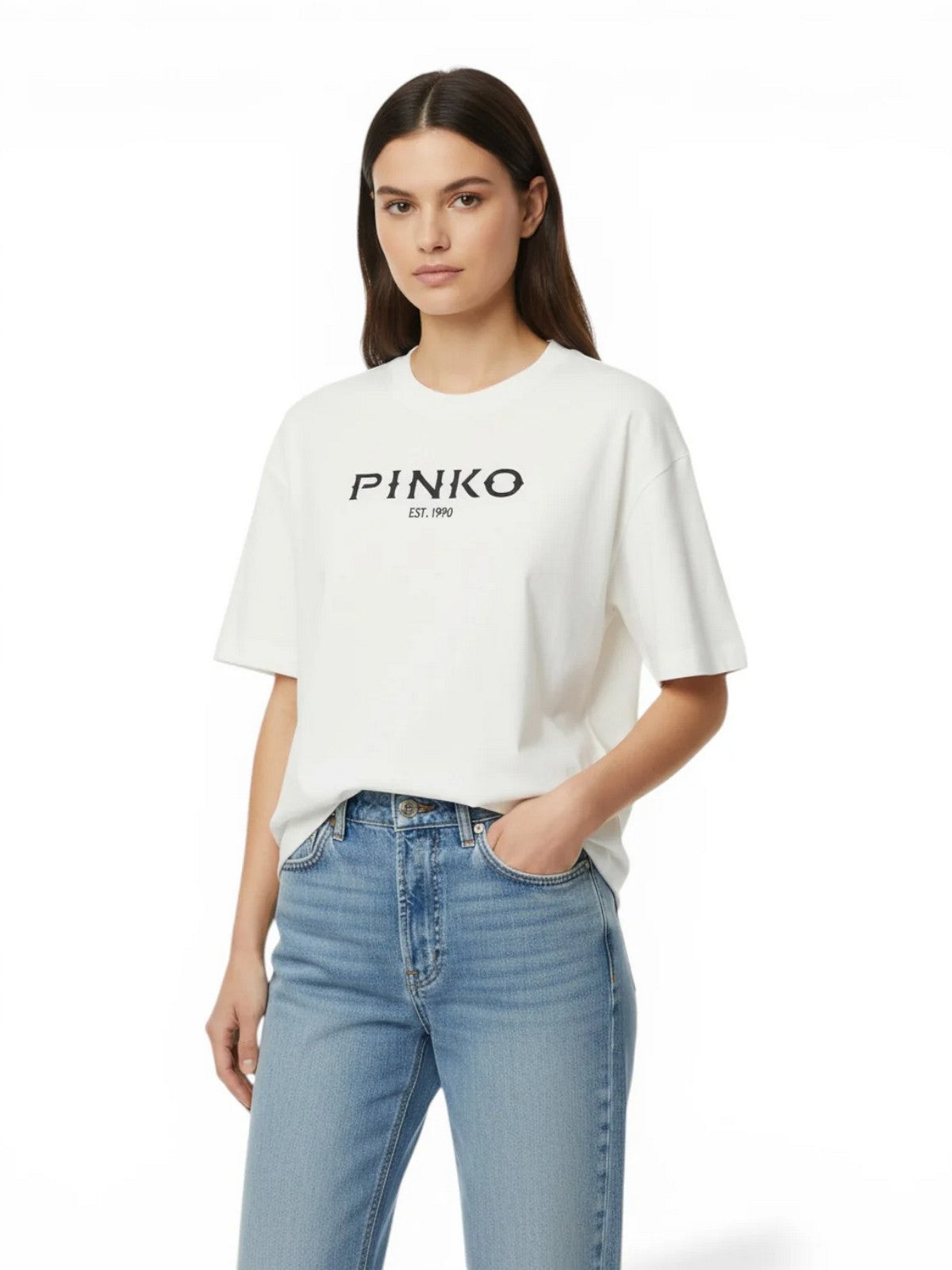 PINKO T-shirt Donna CARMAGNOLA T-SHIRT 106872-A3B3 Z05 BIANCO-BIANCANEVE