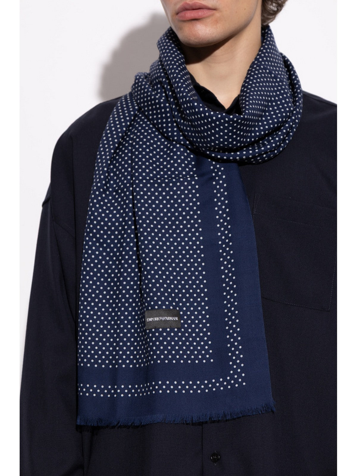 EMPORIO ARMANI Herrenstola EM003845 AF20009 FB336 BLAU+FANCY POLKA WHITE