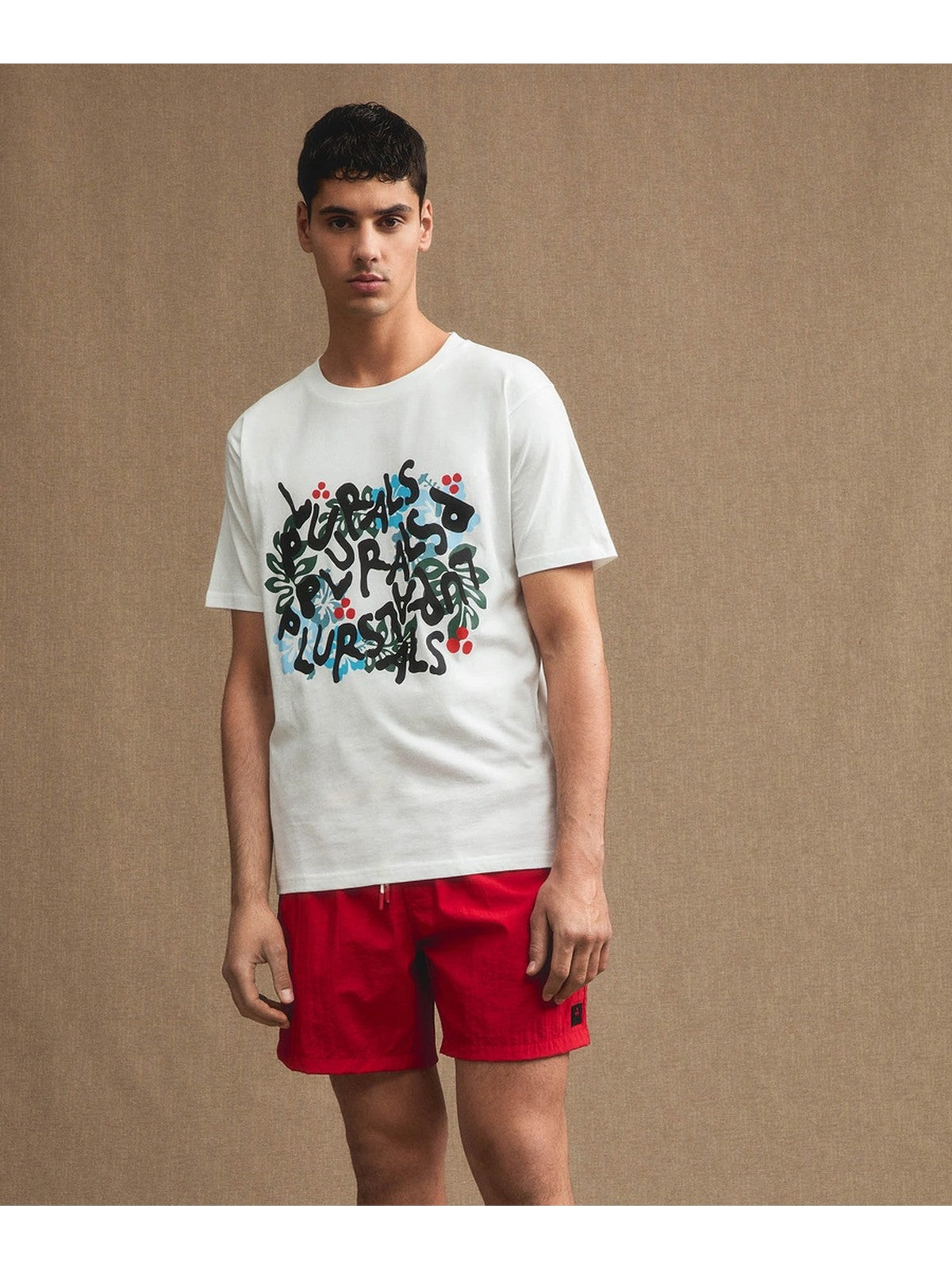 Peuterey t-shirt and men's pole tophino print reg peu5201 99011969 730 white