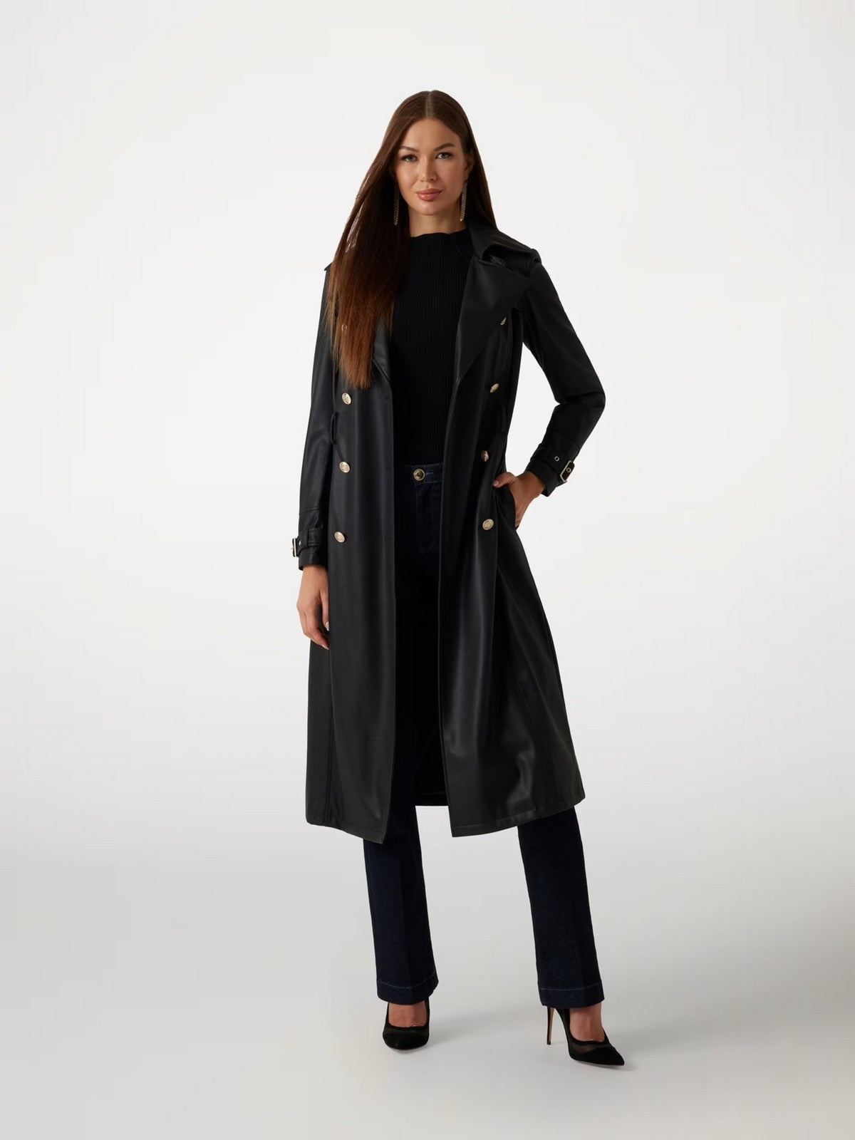 MARCIANO Trench Donna CAMILLE TRENCH 5RGL05 7114A JBLK Nero gioboutiqueweb