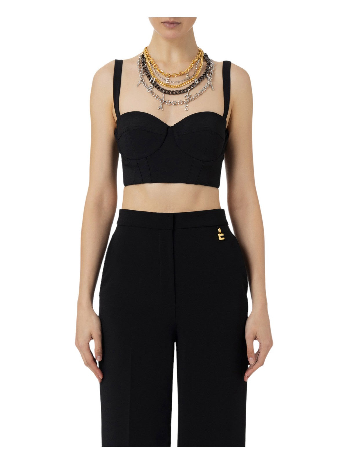 ELISABETTA FRANCHI Top Donna TO01742E2 110 Nero gioboutiqueweb