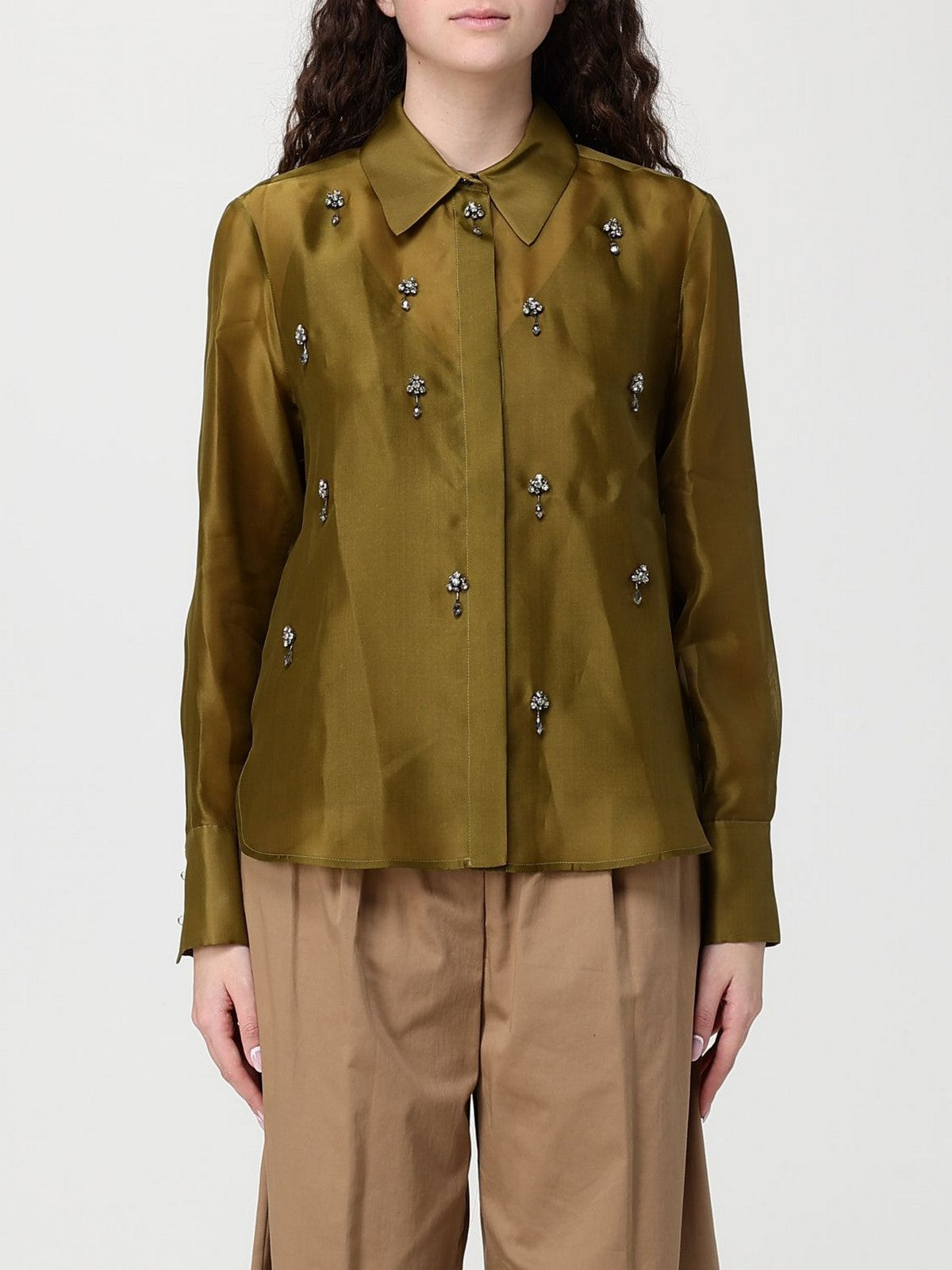 MAX MARA STUDIO Camicia Donna MSEAGI 2616261013600 010 VERDE OLIVA