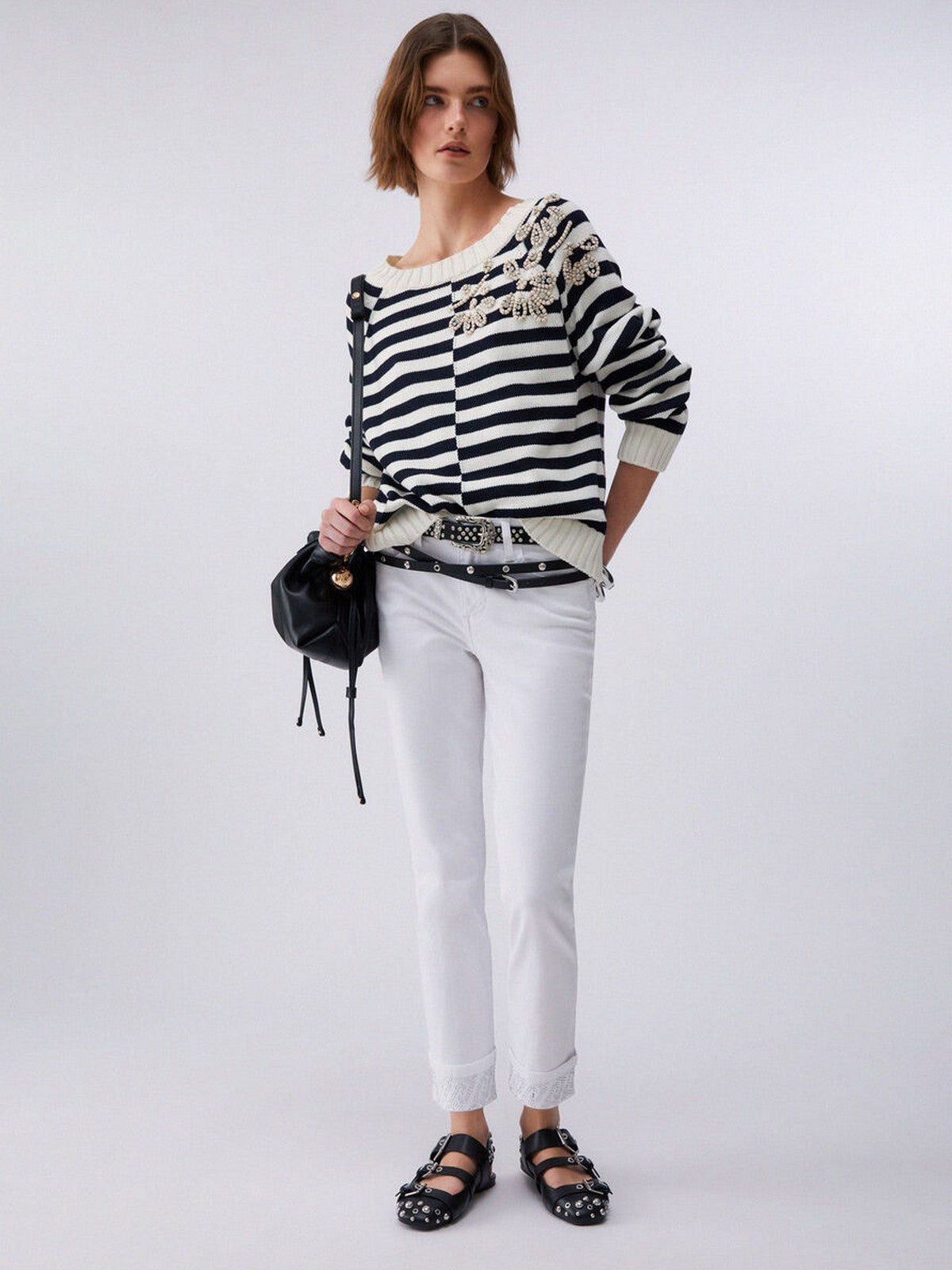 LIU JO BLUE DENIM Pantalone Donna UA6006T2594 11111 BIANCO OTTICO