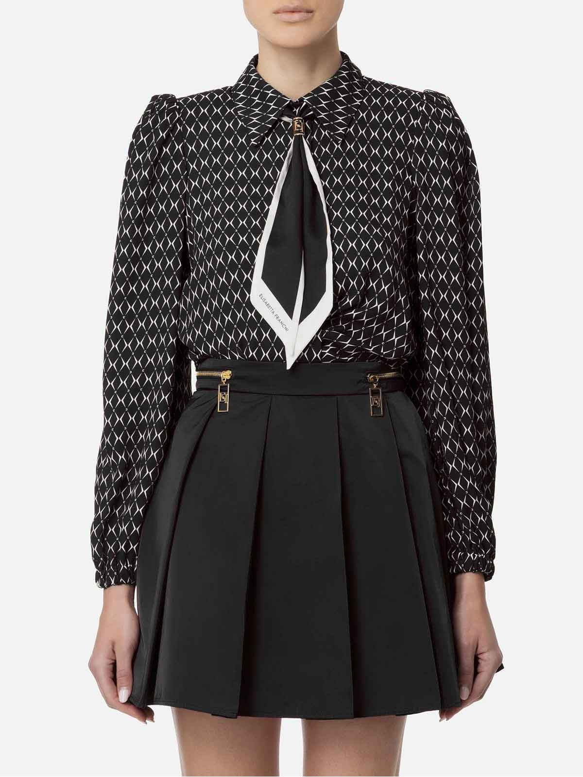 ELISABETTA FRANCHI Camicia Donna CA08746E2 685 Nero gioboutiqueweb
