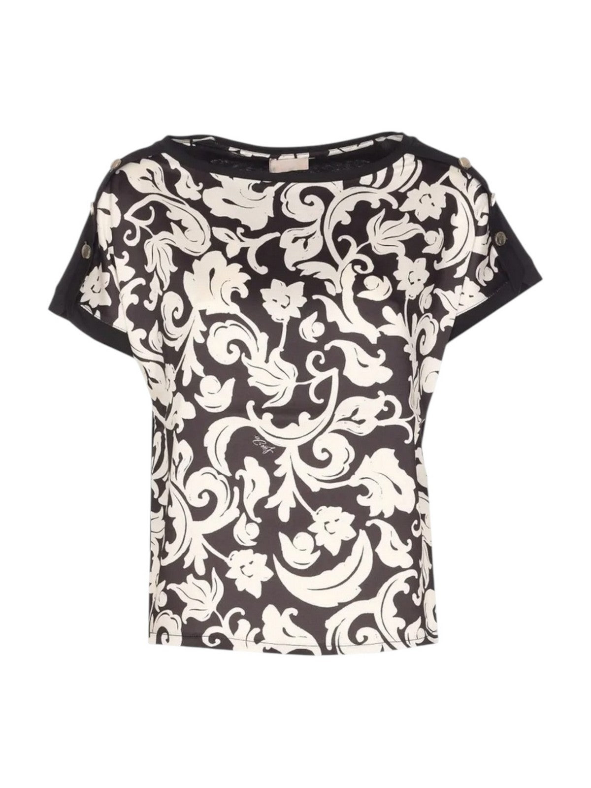 LIU JO WHITE T-shirt Donna WA6437J6308 P9553 Nero/bl&wh arabo pp