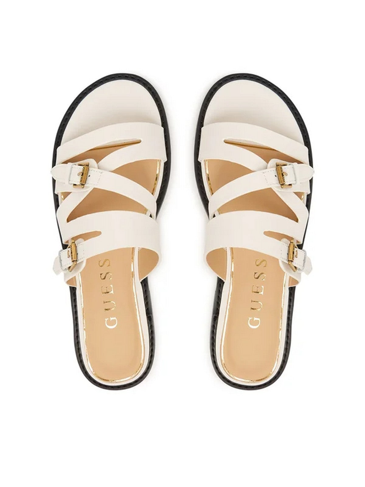 GUESS Sandalo Donna GRAYDEN FLJGRY LEA03 WHITE WHITE