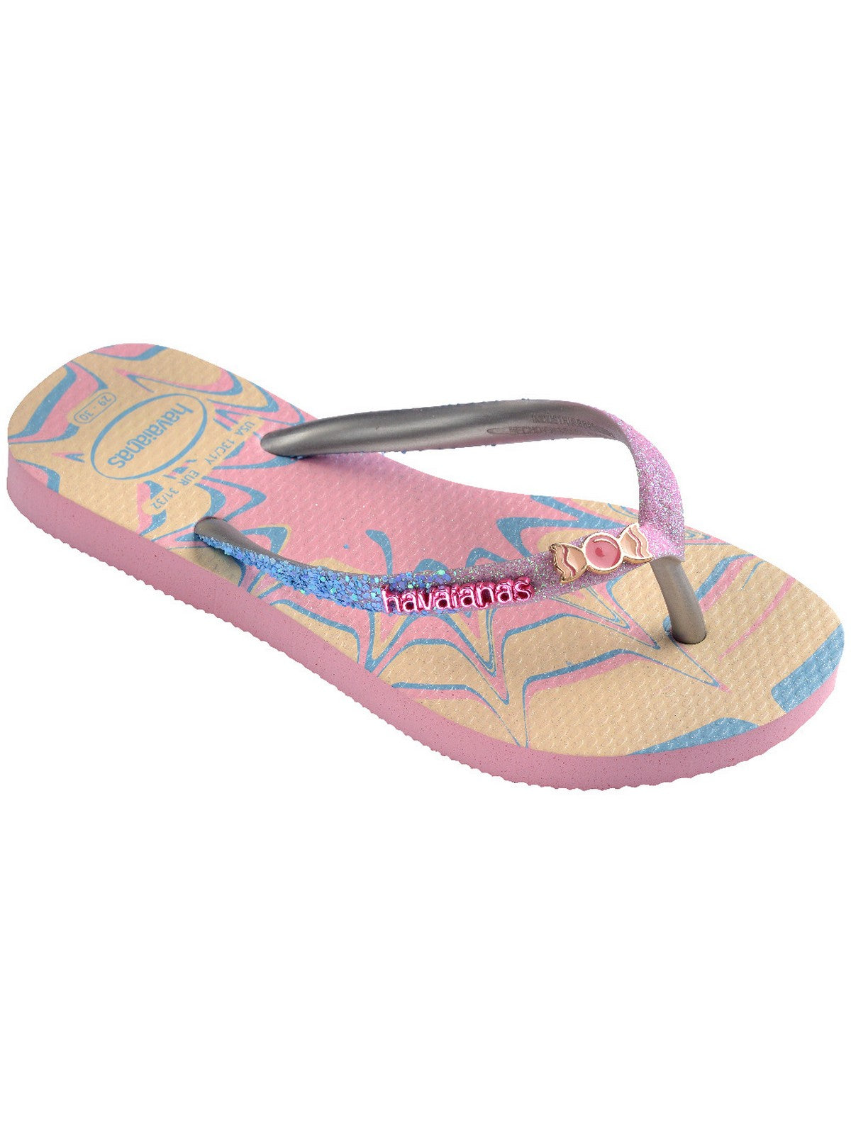 HAVAIANAS Infradito Bambine e ragazze Hav. Kids slim glitter trendy 4146976.9321 Rosa gioboutiqueweb