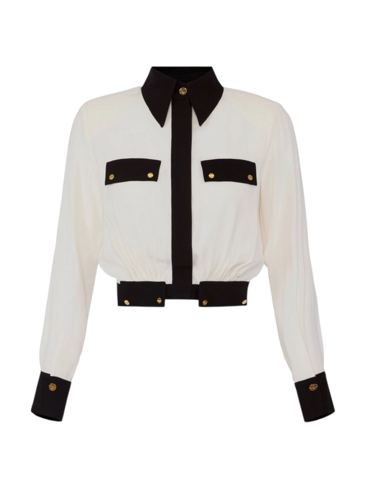 ELISABETTA FRANCHI Camicia Donna CAT0156E2 EF1 MILK/NERO gioboutiqueweb