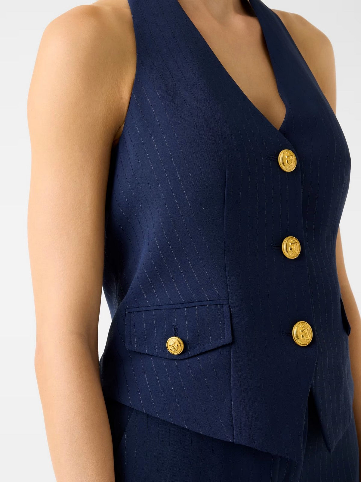 MARCIANO Gilet Donna NICLA VEST 6RGH20 7438A FBEK SUITING BLUE PINSTRI