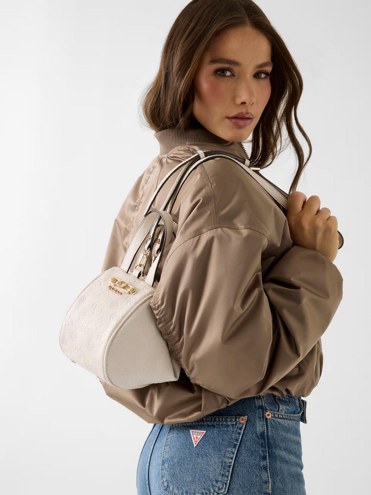 GUESS Borsa Donna ANISE TOP HANDLE POUCH HWPD99 16770 STL STONE LOGO