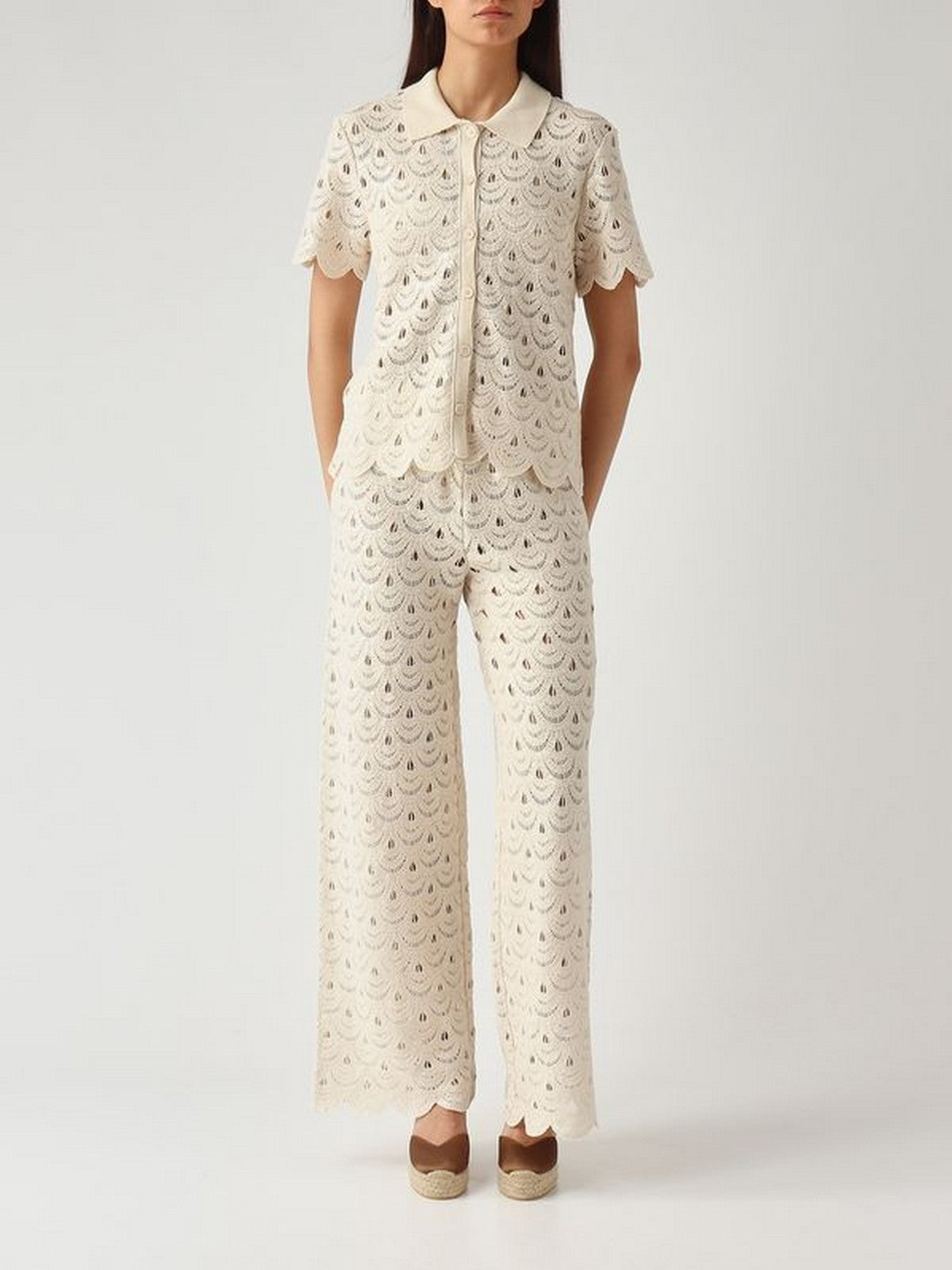 MC2 SAINT BARTH Pantalone Donna INEZ 01719L CROCHET SHELL PAILLETTES 10