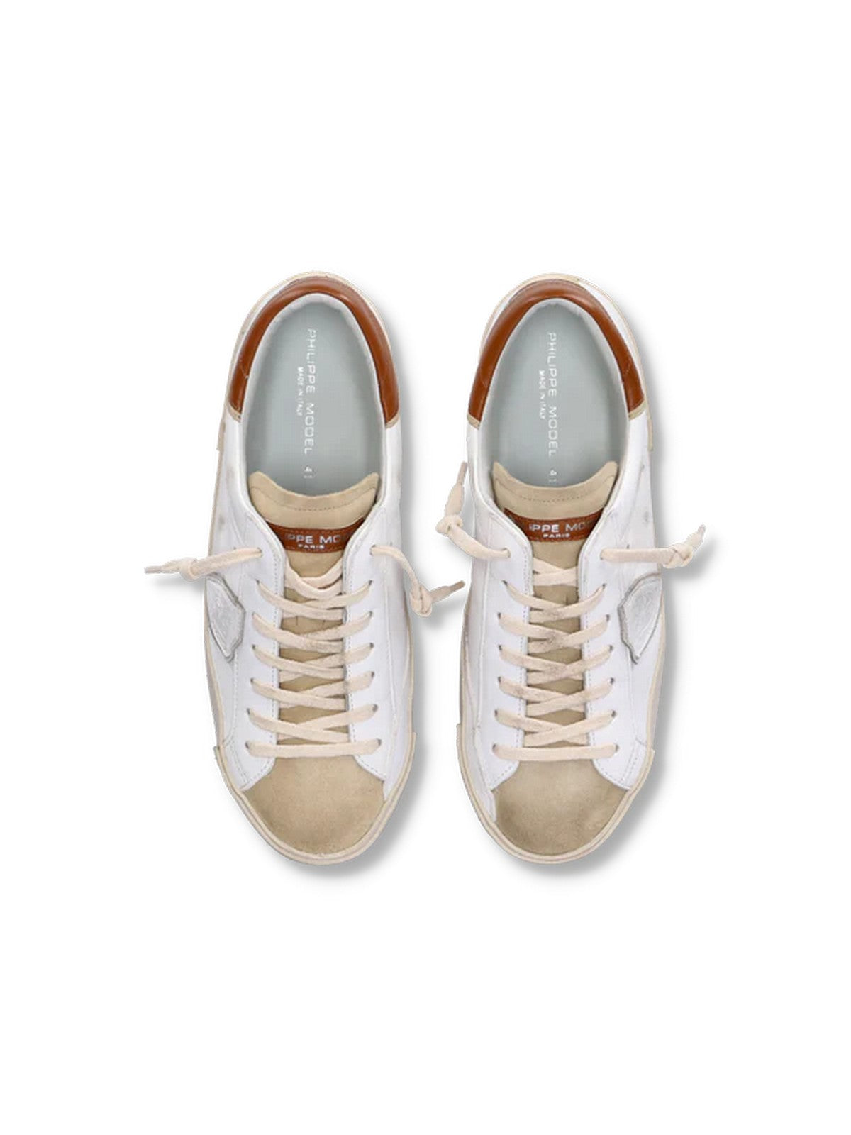 PHILIPPE MODEL Sneaker Uomo Prsx Low Man PRLU WX30 Beige gioboutiqueweb