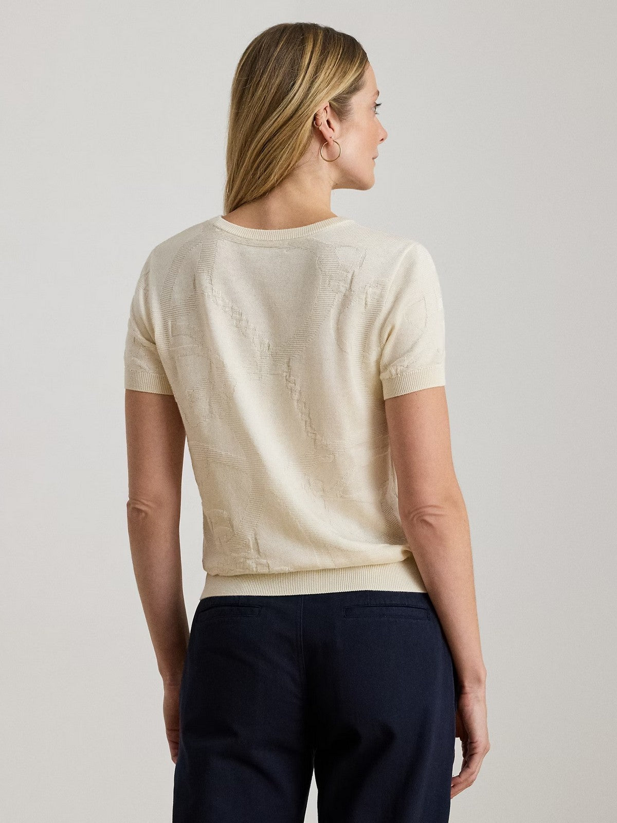 LAUREN RALPH LAUREN Maglia Donna EYELAH-SHORT SLEEVE-PULLOVER 200P03475 001 MASCARPONE CREAM