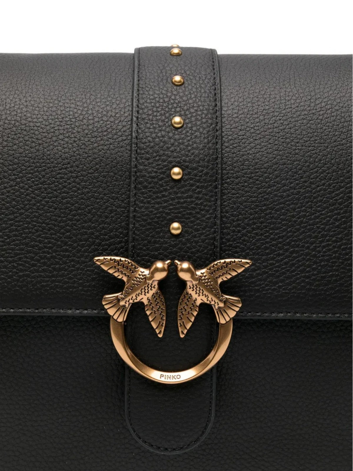 PINKO Borsa Donna LOVE ONE EXTRA SLOUCHY 105067-A2OX Z99Q NERO-ANTIQUE GOLD gioboutiqueweb