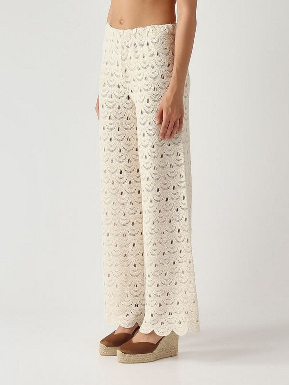 MC2 SAINT BARTH Pantalone Donna INEZ 01719L CROCHET SHELL PAILLETTES 10