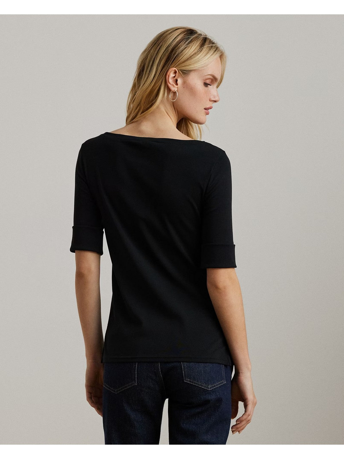 LAUREN RALPH LAUREN Maglia Donna JUDY-ELBOW SLEEVE-KNIT 200654963 001 POLO BLACK