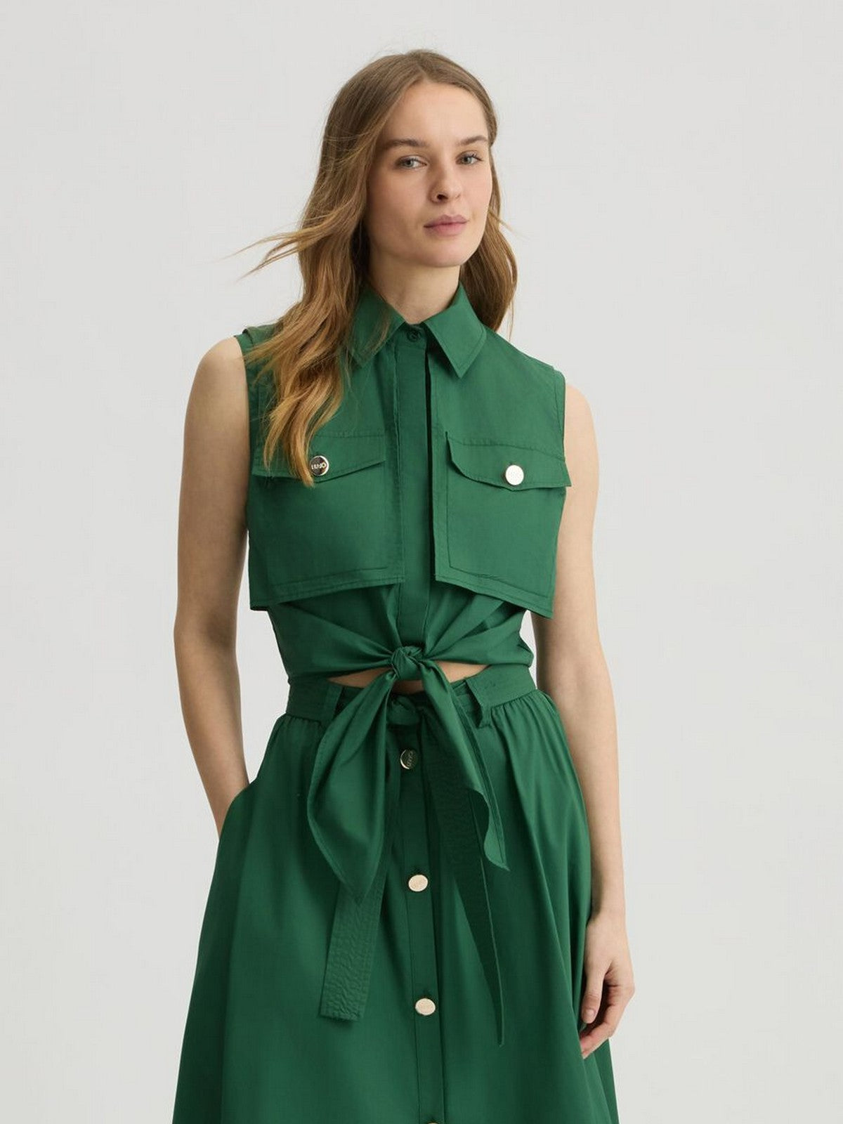 LIU JO BLACK Camicia Donna CA5408TS246 X0665 Verde gioboutiqueweb