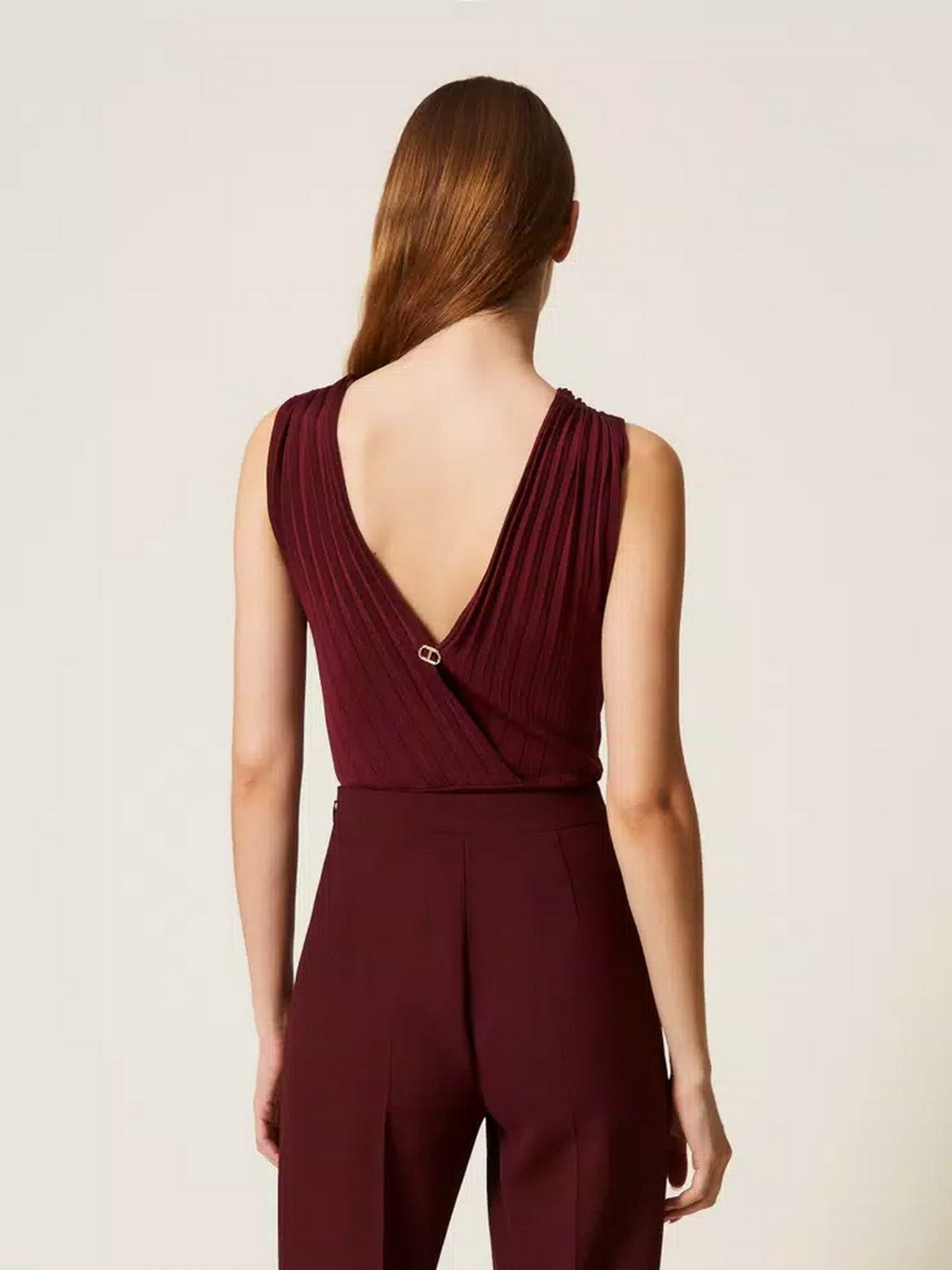 TWINSET Body Donna VISCOSE RIB SHAPES 252TP3161 12367 WINETASTING CHIARO