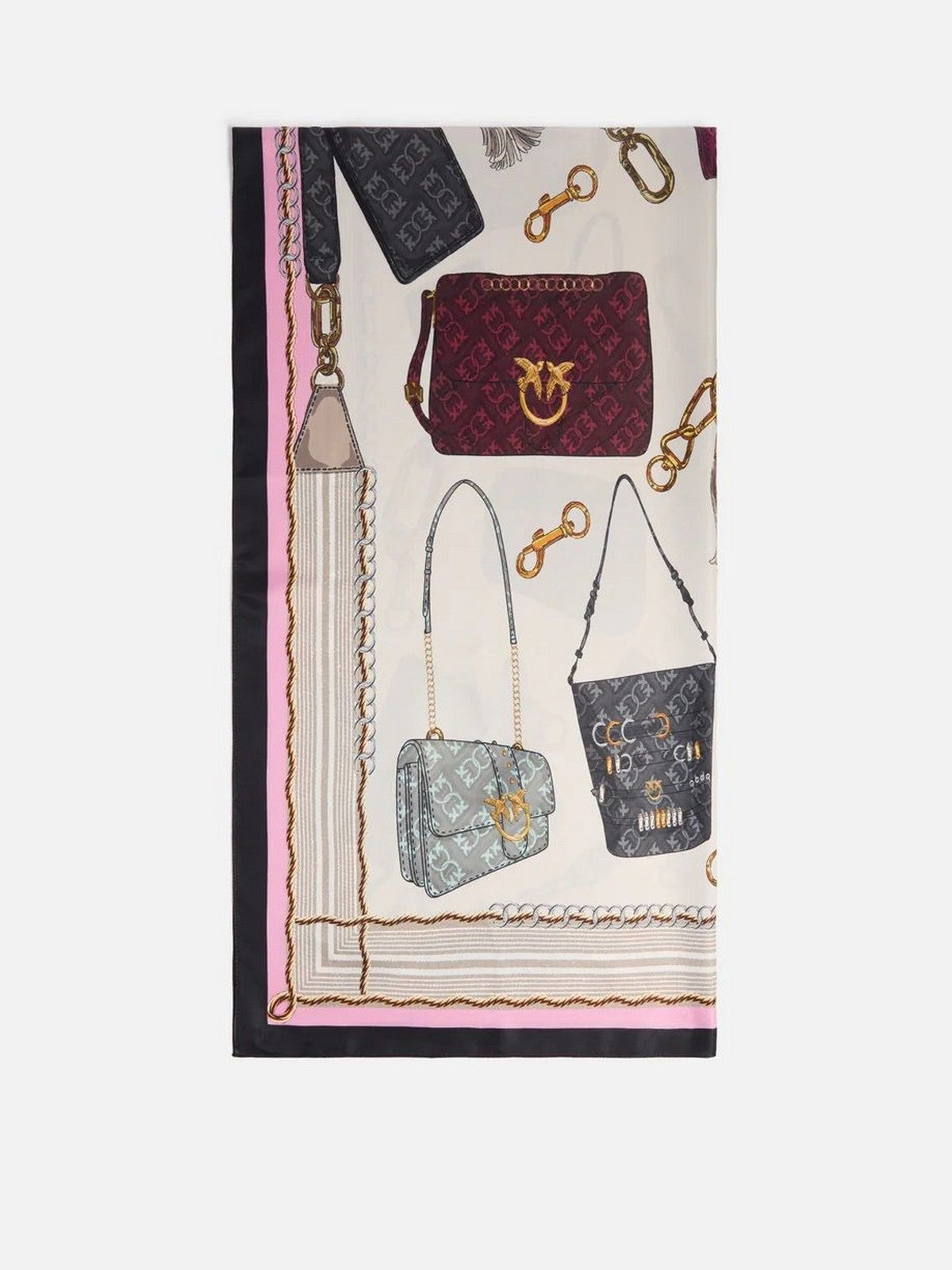 PINKO Foulard Donna LIMBO FOULARD TWILL STAMPA BOR 106656-A39L NZ5 MULTI. ROSA/NERO