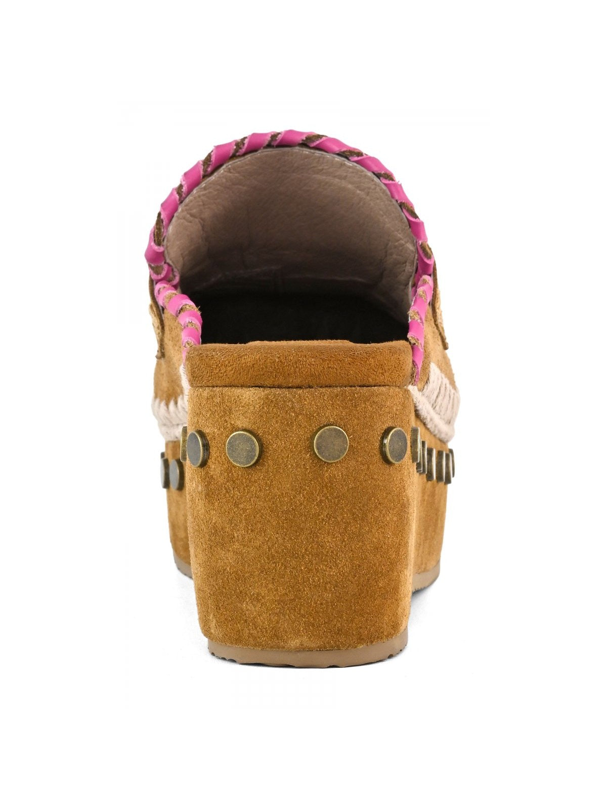 MOU Zeppa Donna Clog leather overstitching MU.SW611004A COG Marrone gioboutiqueweb