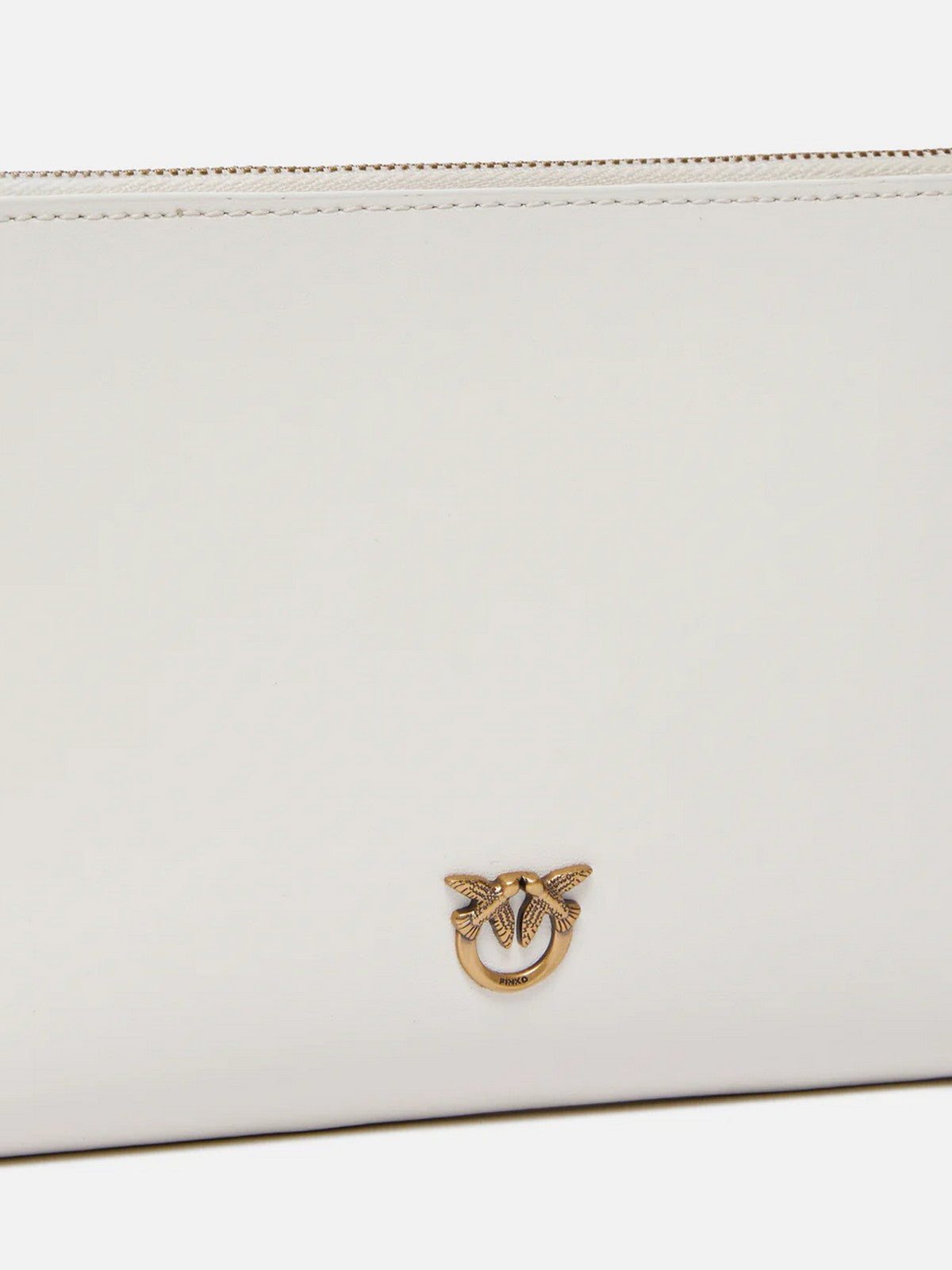 PINKO Pochette Donna FLAT HORIZONTAL MINI VITELLO S 104277-A0F1 Z14Q BIANCO SETA-ANTIQUE GOLD