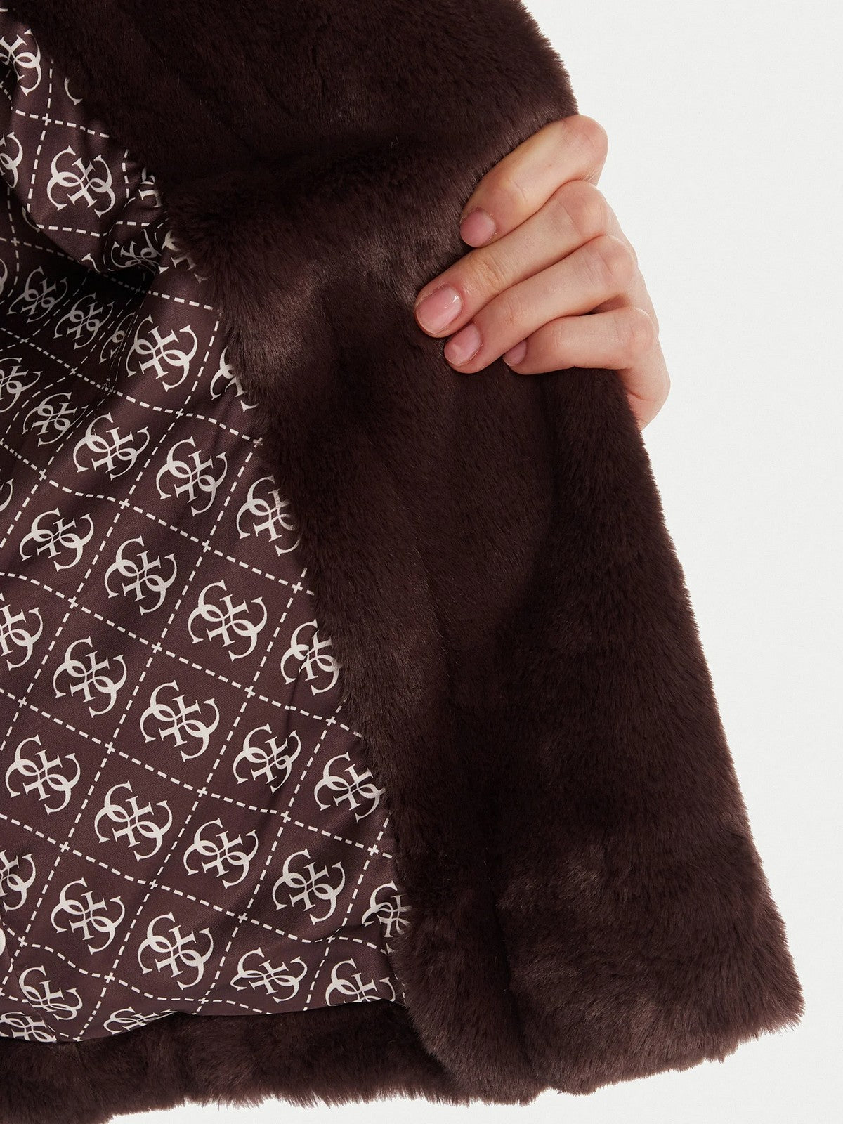 GUESS Pelliccia Donna NEW SOPHY JACKET W0BL0N WDCH0 A11R COLD BREW