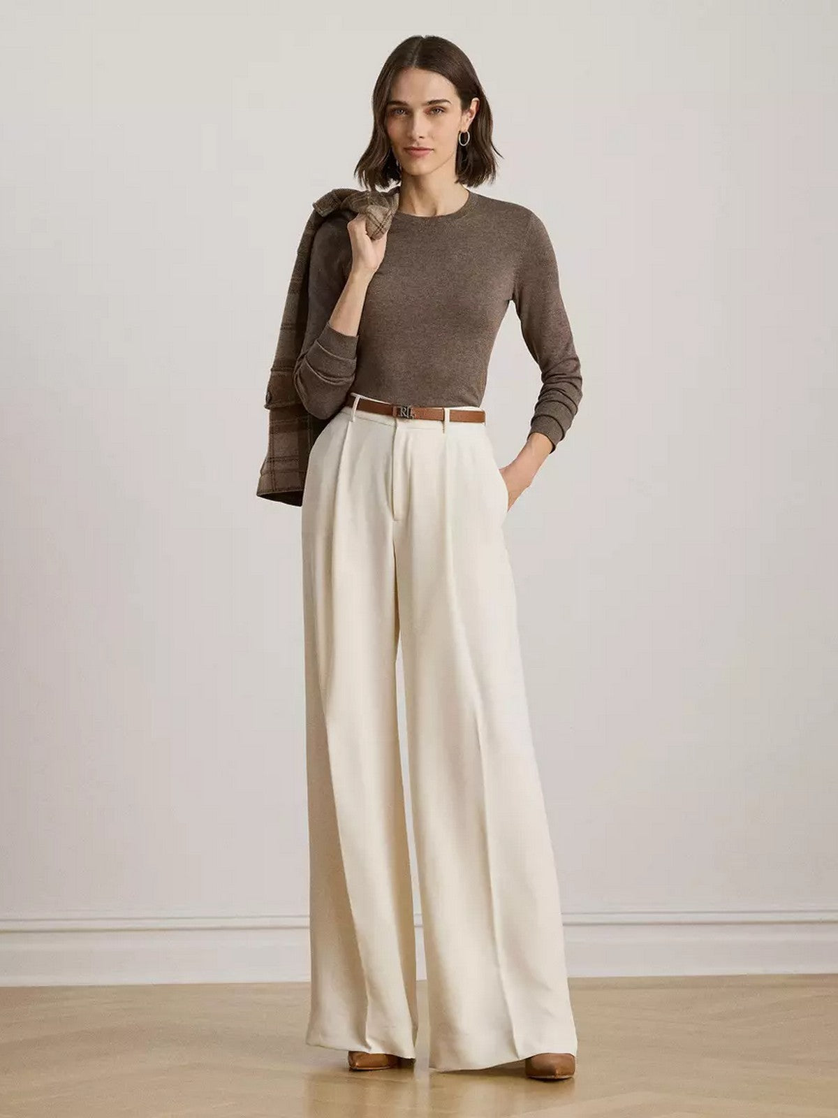 LAUREN RALPH LAUREN Maglia Donna SHAVONNE-LONG SLEEVE-PULLOVER 200919114 017 TAUPE BROWN HEATHER