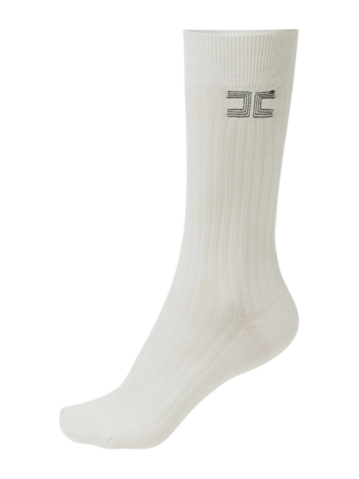 ELISABETTA FRANCHI Calzini Donna CZ01A56E2 EI3 MILK/BLACK gioboutiqueweb