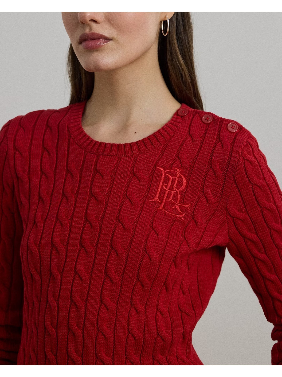 LAUREN RALPH LAUREN Maglione Donna MONTIVA-LONG SLEEVE-PULLOVER 200932223 009 MADISON RED