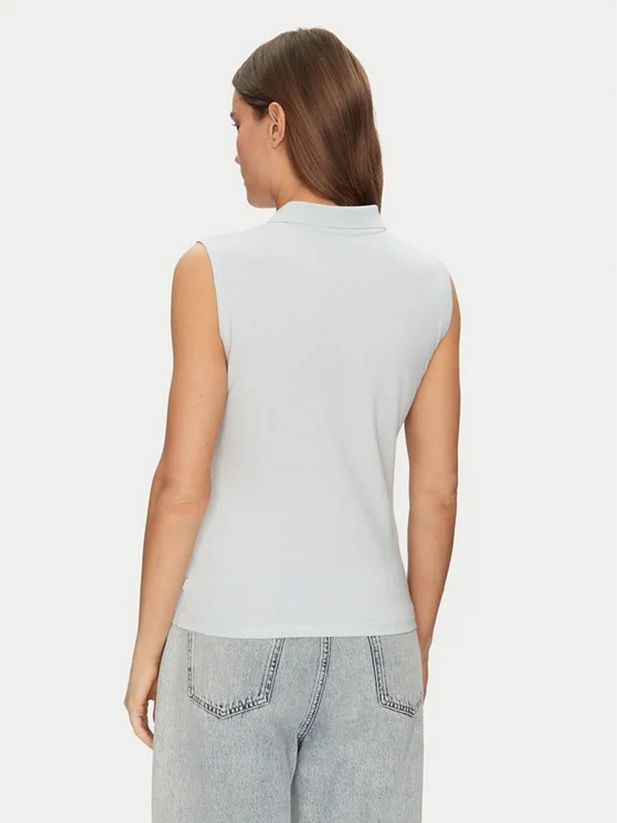 GUESS T-shirt Donna GJ SLEEVELESS COLLAR SLIM PKT W5GP24 KCYR1 G7O7 AZURE LAGUNA gioboutiqueweb