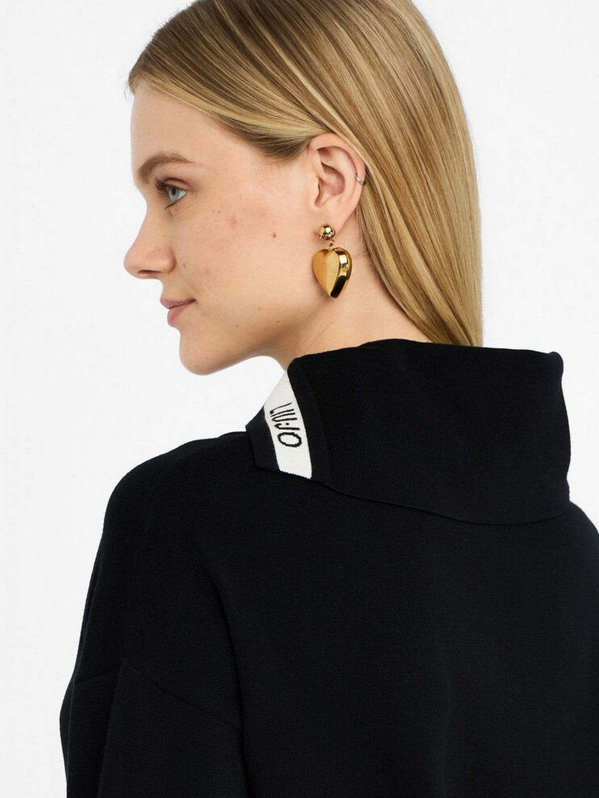 LIU JO SPORT Felpa Donna TF5218MS63L 03N66 Nero/bianco latte