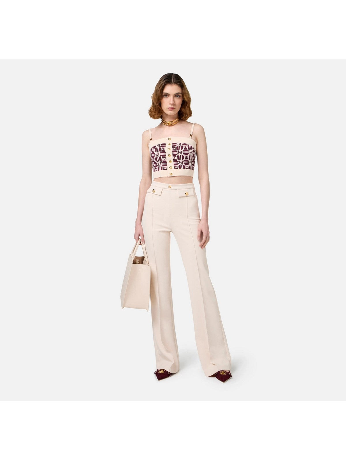 ELISABETTA FRANCHI Pantalone Donna PA02546E2 193 Bianco gioboutiqueweb