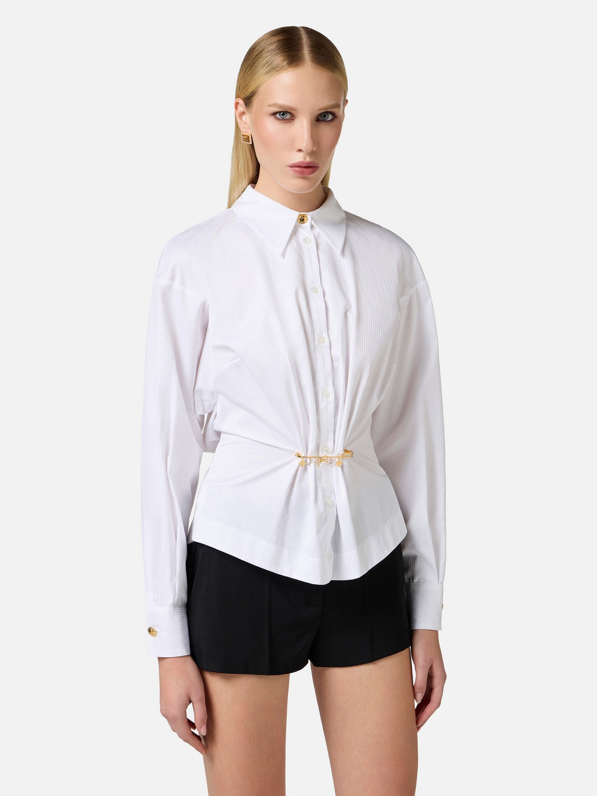 ELISABETTA FRANCHI Camicia Donna CA04851E2-100 Bianco gioboutiqueweb
