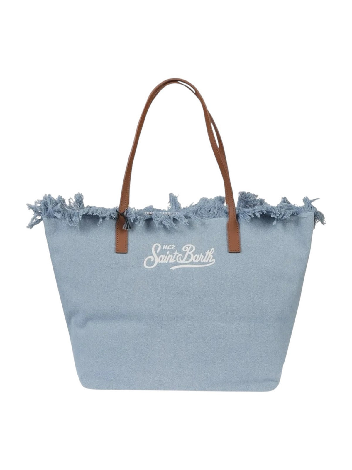 MC2 SAINT BARTH Borsa Donna CITY BAG FRINGE 01759L DENIM LIGHT EMB