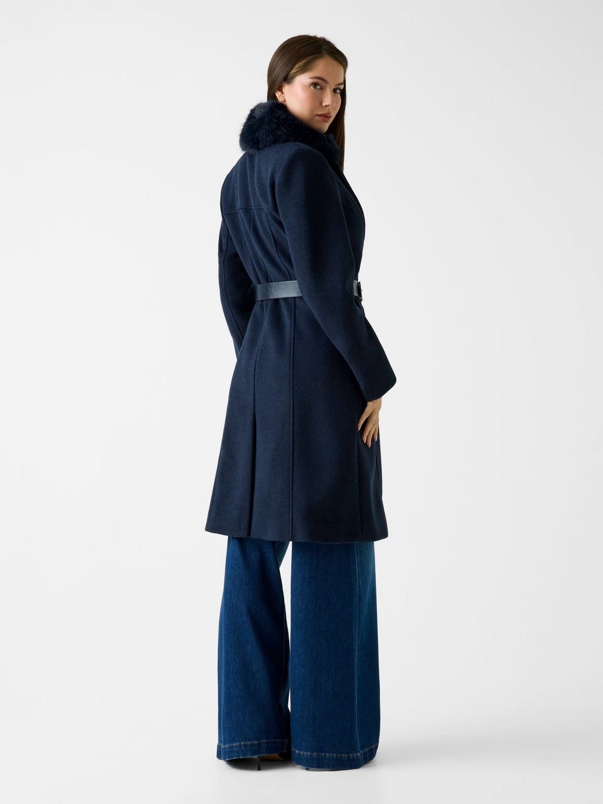 GUESS Cappotto Donna NEW PATRICE BELTED COAT W5BL25 W2672 G77G SUITING BLUE