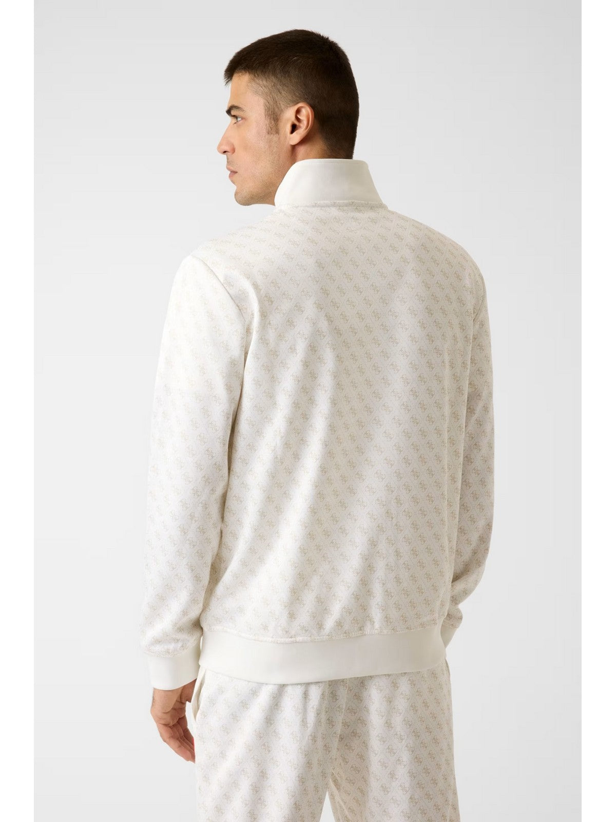 GUESS SPORT Felpa Uomo KORBIN FULL ZIP TRACKSUIT Z2BQ06 K7122 P05N 4G AOP PURE WHITE