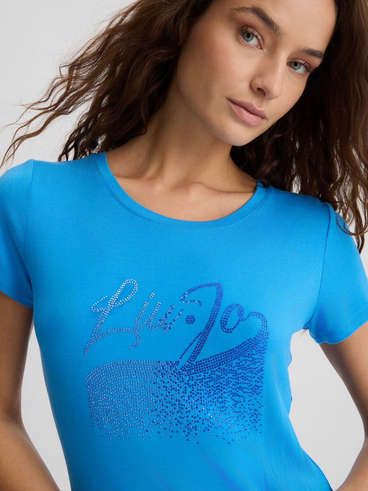 LIU JO BEACHWEAR T-shirt Donna VA5157JS360 M9205 Blue moon/cascata gioboutiqueweb