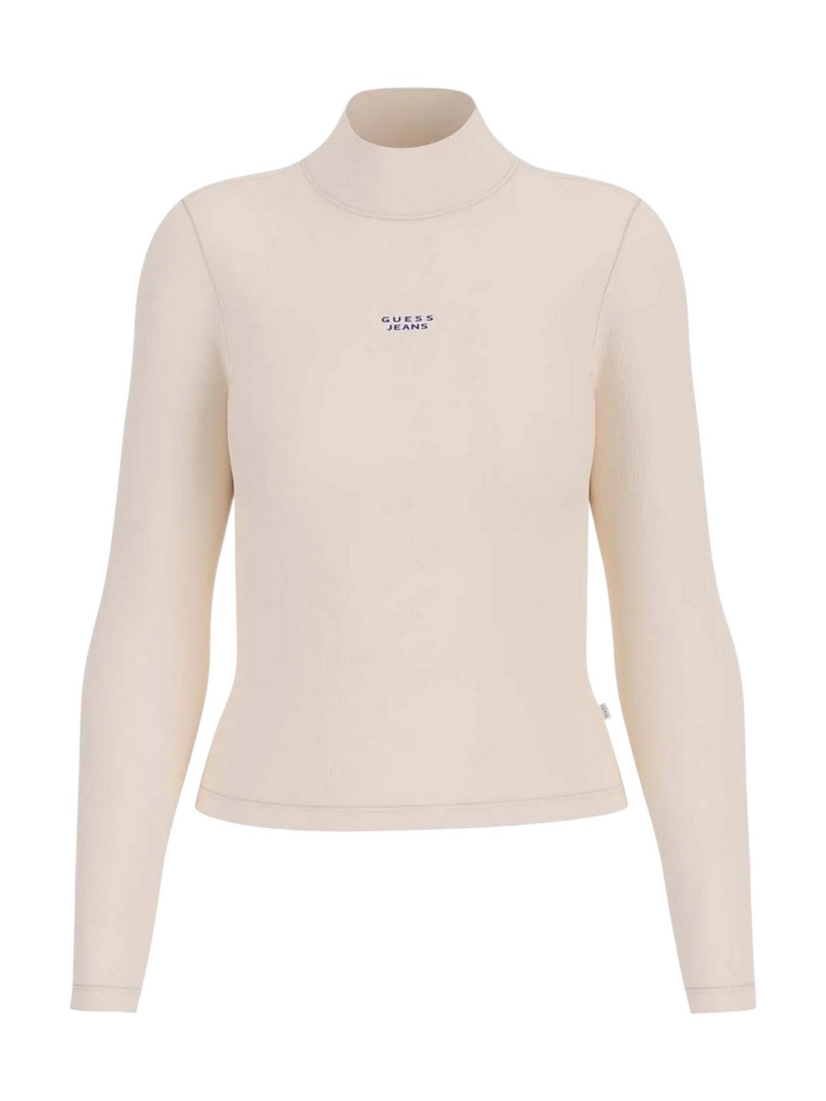 GUESS Maglia Donna GJ LS MOCK NECK EMBRO SLIM TOP W5BP23 KA0H1 G053 SANDY SHORE