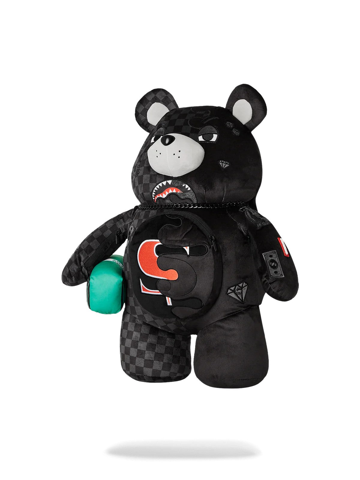 SPRAYGROUND Zaino Uomo UNFINISHED SHARK TEDDY BEAR 910B7476NSZ Grigio gioboutiqueweb