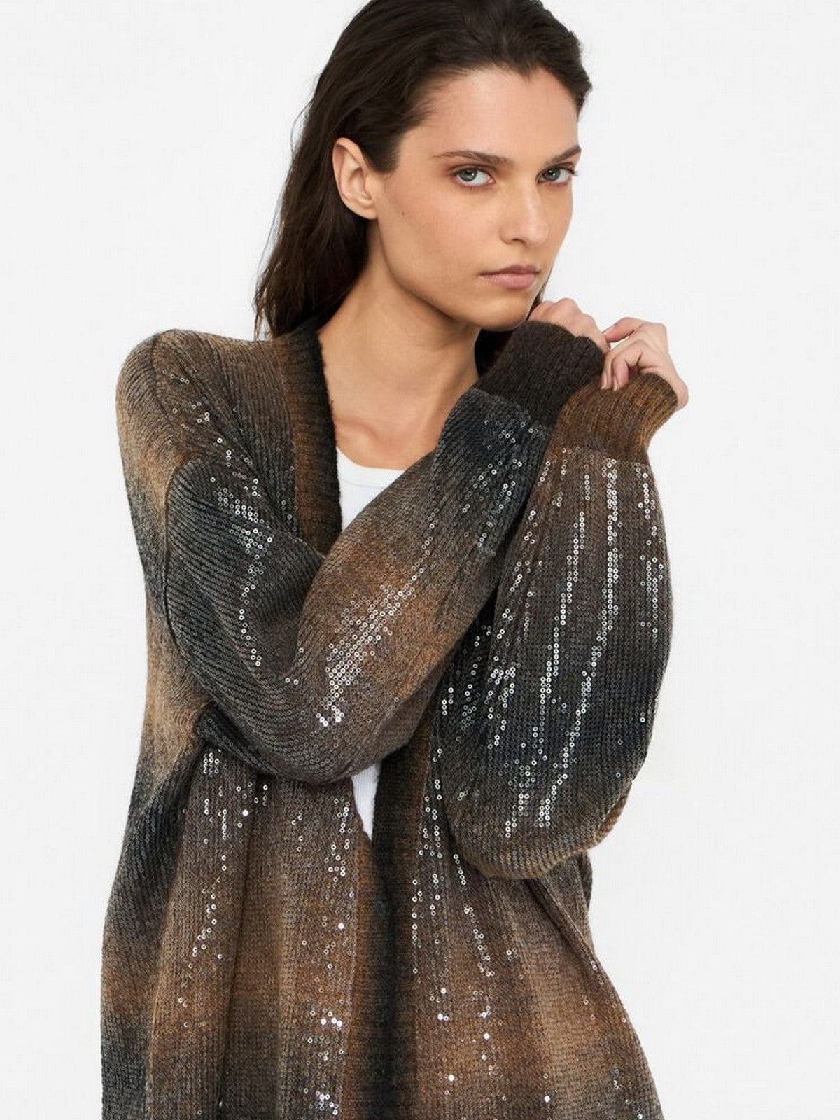 LIU JO WHITE Cardigan Donna MF5248MA14R S9472 Brown shaded