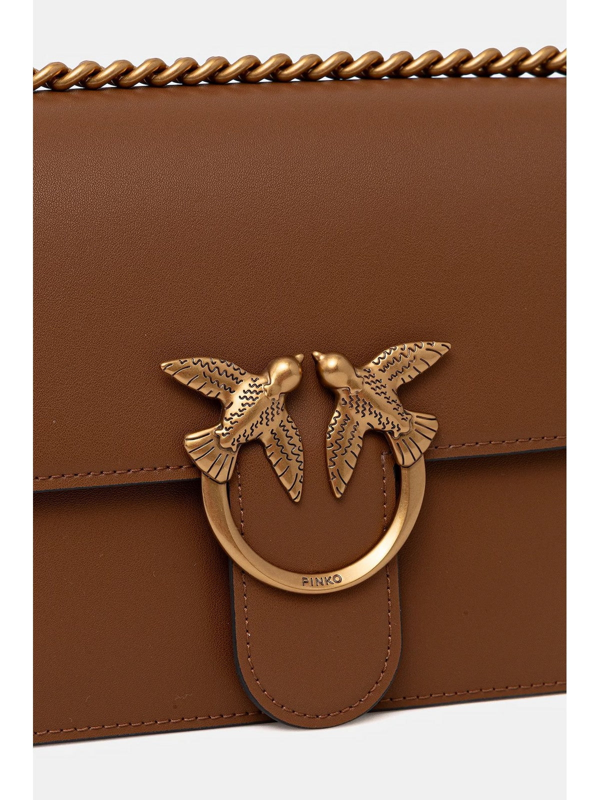 PINKO Borsa Donna LOVE ONE CLASSIC DC 100941-A0F1 L17Q MARRONE - LEONE-ANTIQUE GOLD gioboutiqueweb