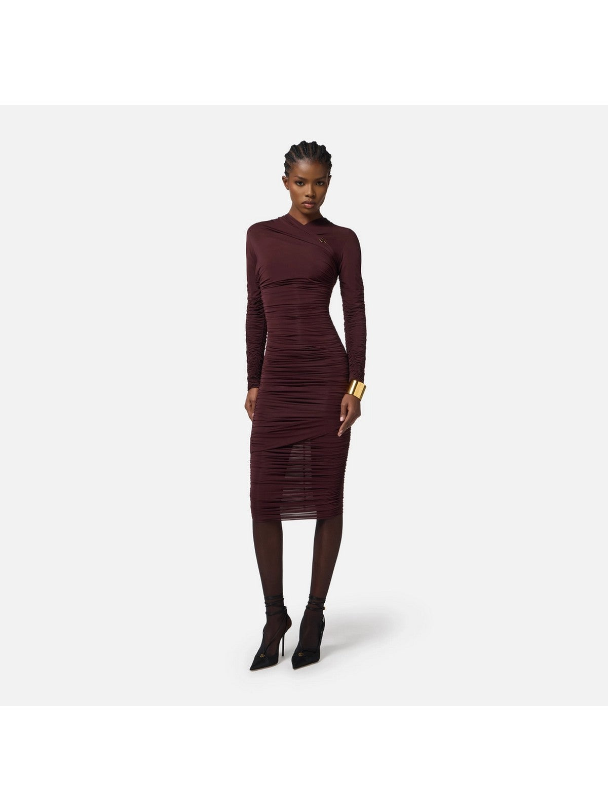 ELISABETTA FRANCHI Abito Donna AB88857E2 EA4 MERLOT gioboutiqueweb