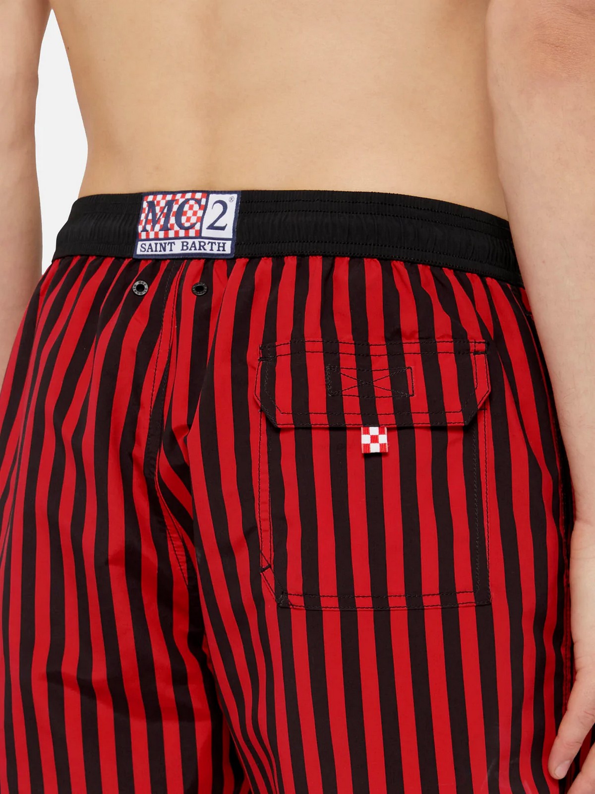 MC2 SAINT BARTH Costume da bagno Uomo GUSTAVIA 07456L MILAN STRIPES ROSSONERI 41 PT