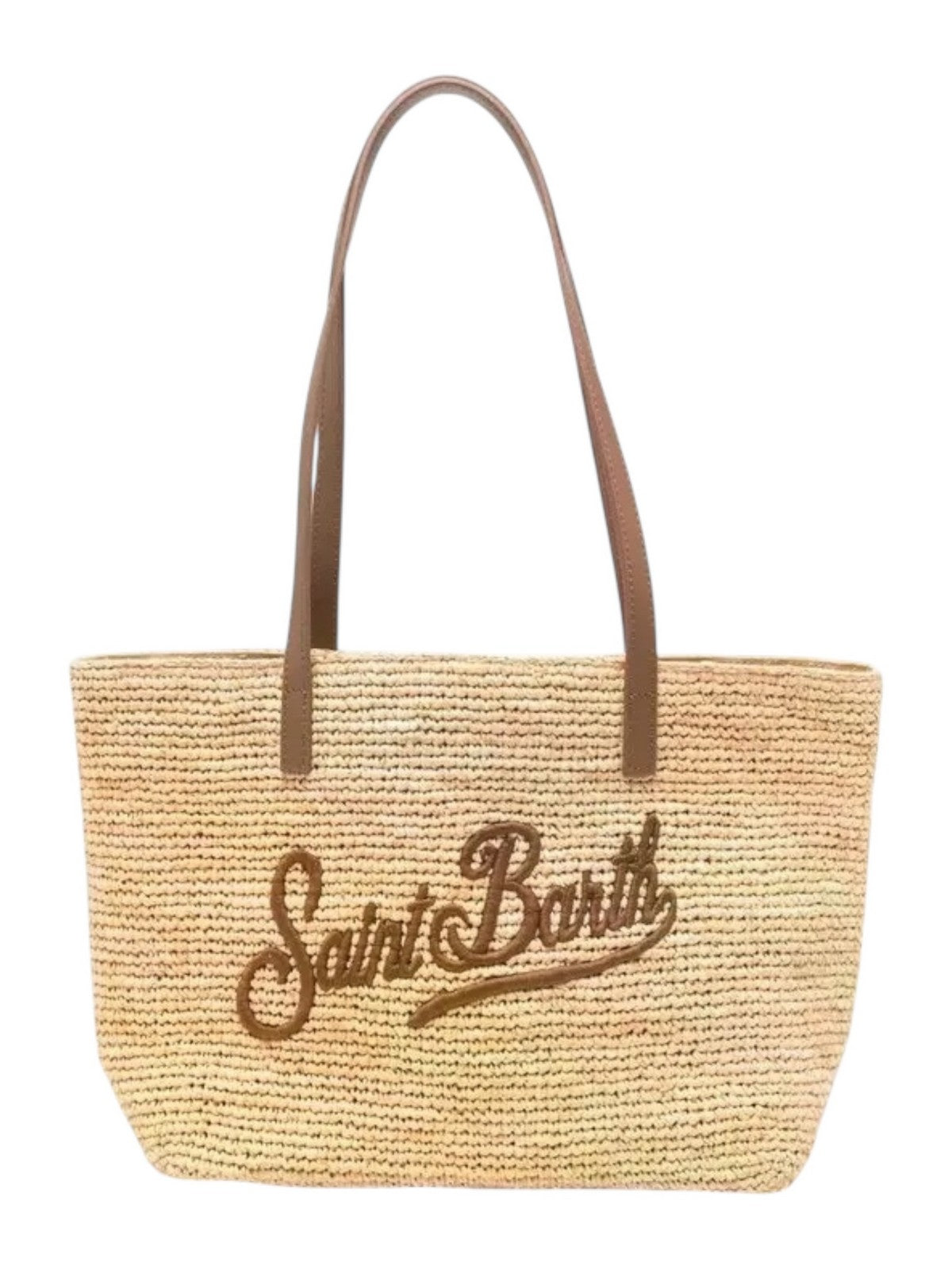 MC2 SAINT BARTH Borsa Donna RAFFIA CITY MID 00358L 1118 LEATHER EMB